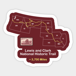 Route Map Design, The Lewis and Clark Trail Sticker